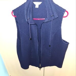 Christopher and Banks Vest.  Size 1X. Navy blue. Zips up front. More for sport